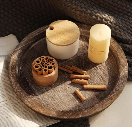 Wooden Candle Holder Tray