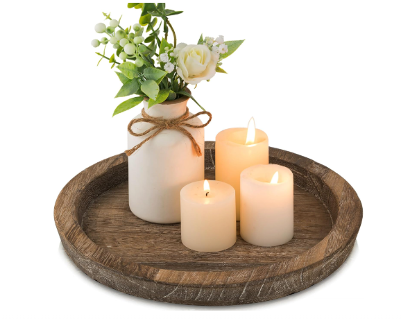 Wooden Candle Holder Tray
