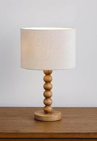 New Stunning Brown Wooden Bobbin Lamp